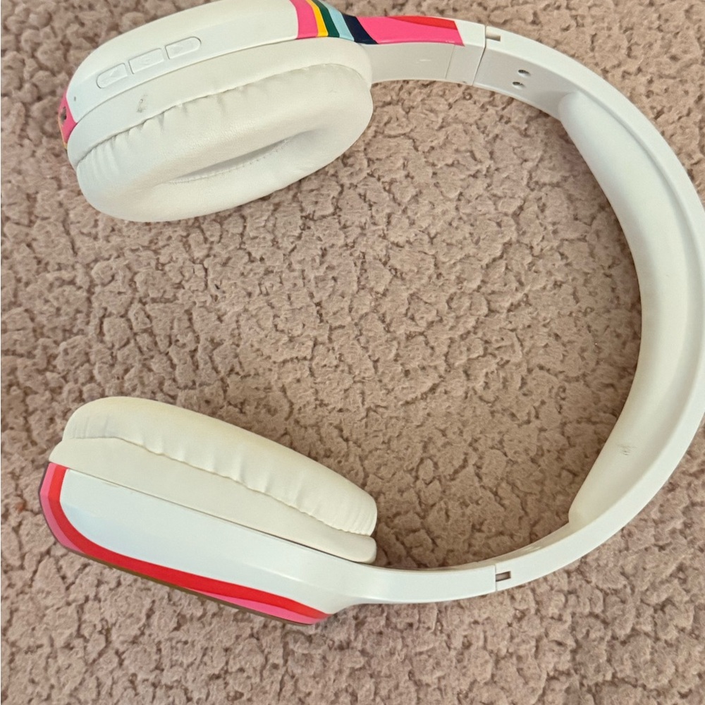 Packed Party White and Pink Over-Ear Headphones